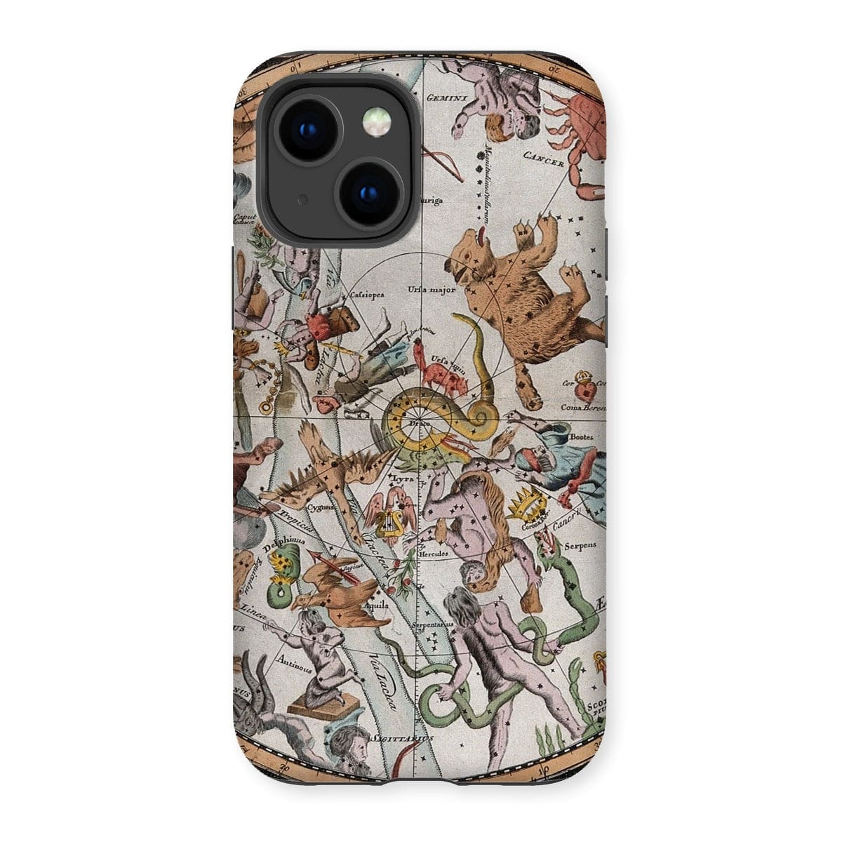 Casezest Mobile Phone Case for iPhone 14 / Gloss Old Constellation Map Design