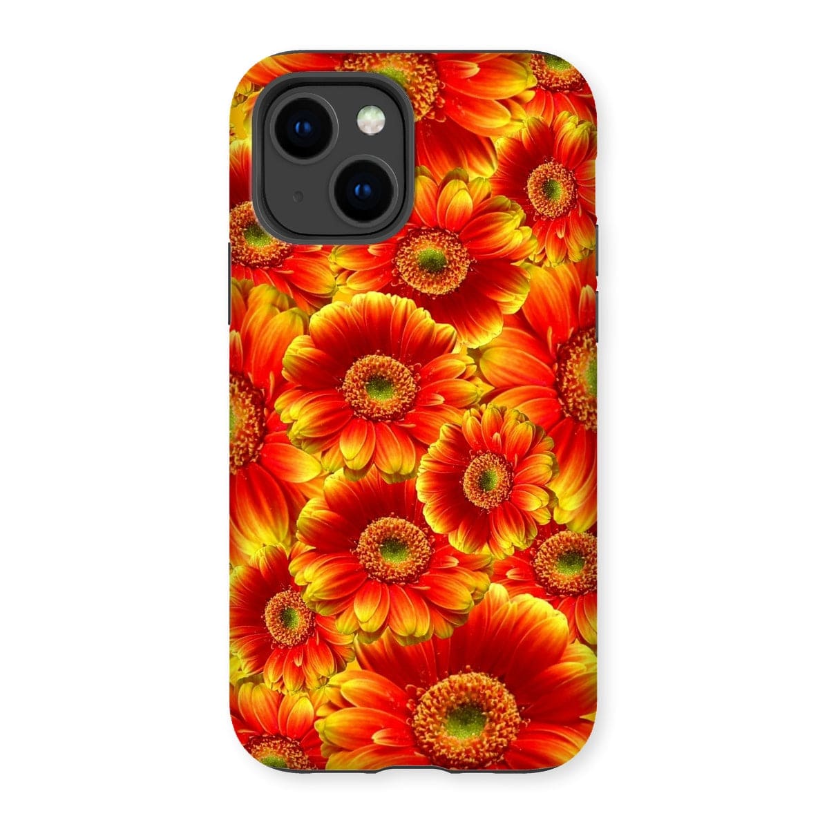 Casezest Mobile Phone Case for iPhone 14 / Gloss Orange Gerbera Design