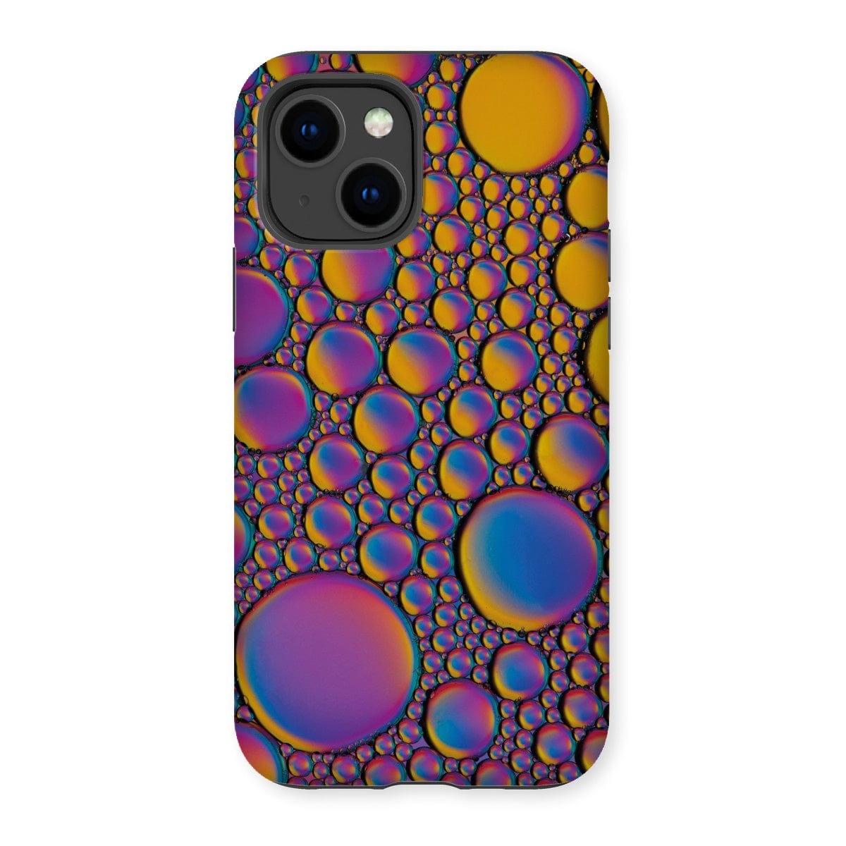 Casezest Mobile Phone Case for iPhone 14 / Gloss Purple Gold Bubble Design