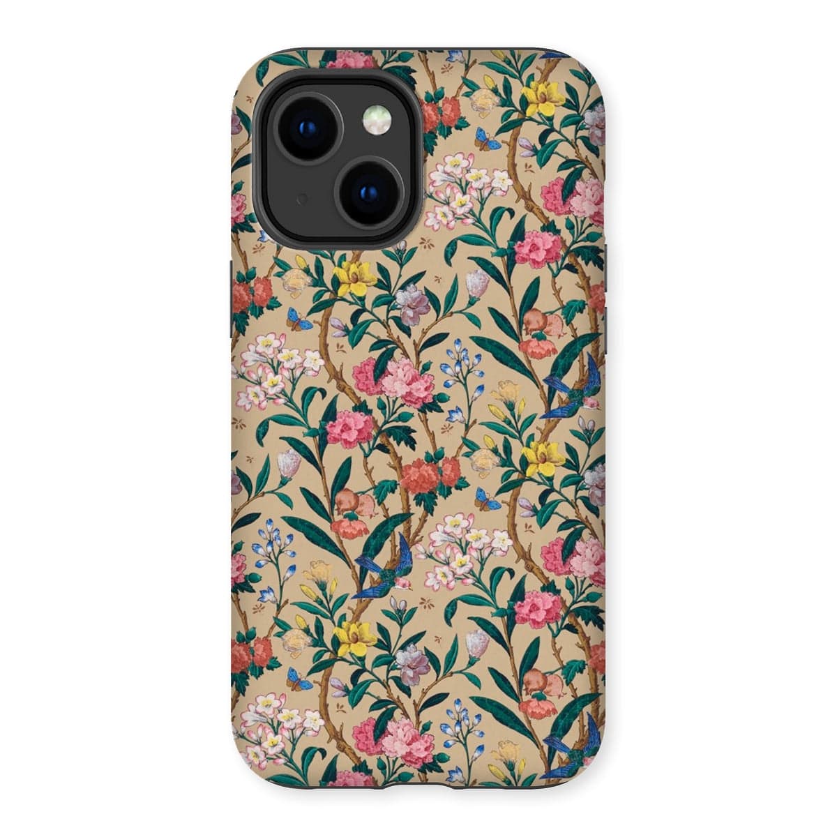 Casezest Mobile Phone Case for iPhone 14 Plus / Gloss Birds and Butterflies Floral Design