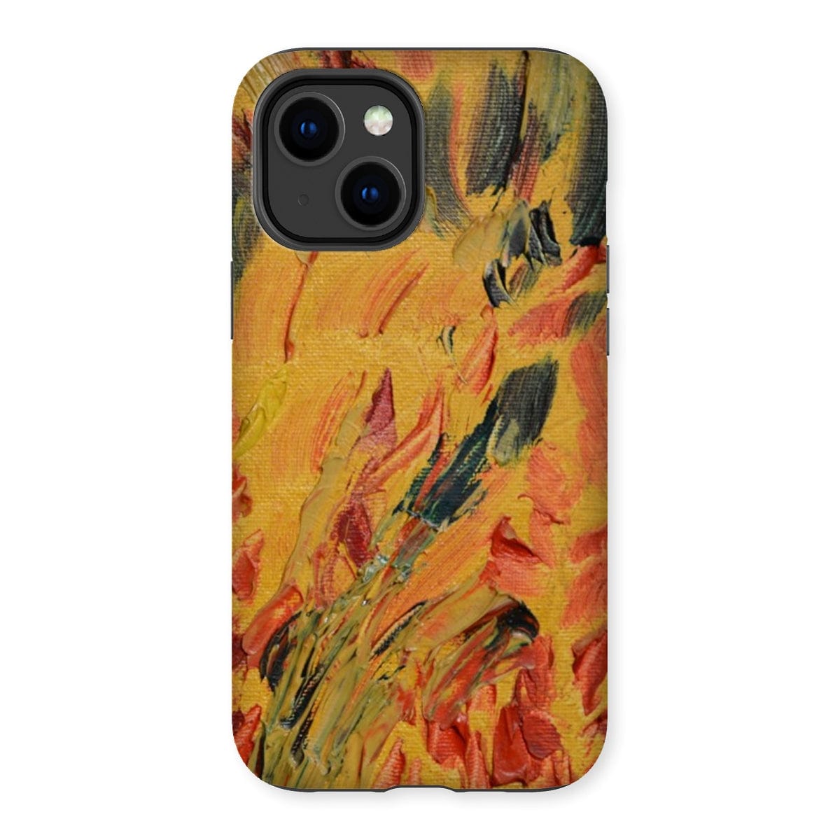 Casezest Mobile Phone Case for iPhone 14 Plus / Gloss Gold Brush Texture Design