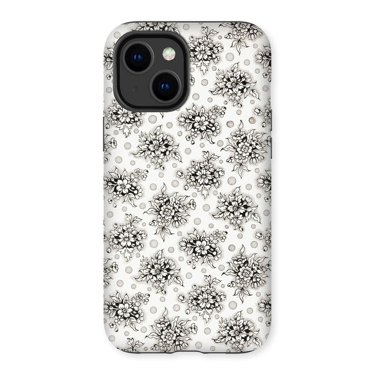 Casezest Mobile Phone Case for iPhone 14 Plus / Gloss Monochrome Floral Design