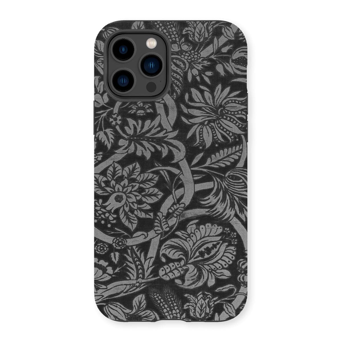 Casezest Mobile Phone Case for iPhone 14 Pro / Gloss Black Floral Design