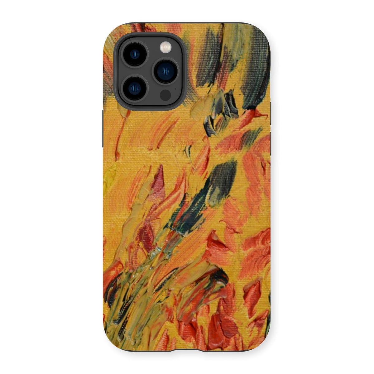 Casezest Mobile Phone Case for iPhone 14 Pro / Gloss Gold Brush Texture Design