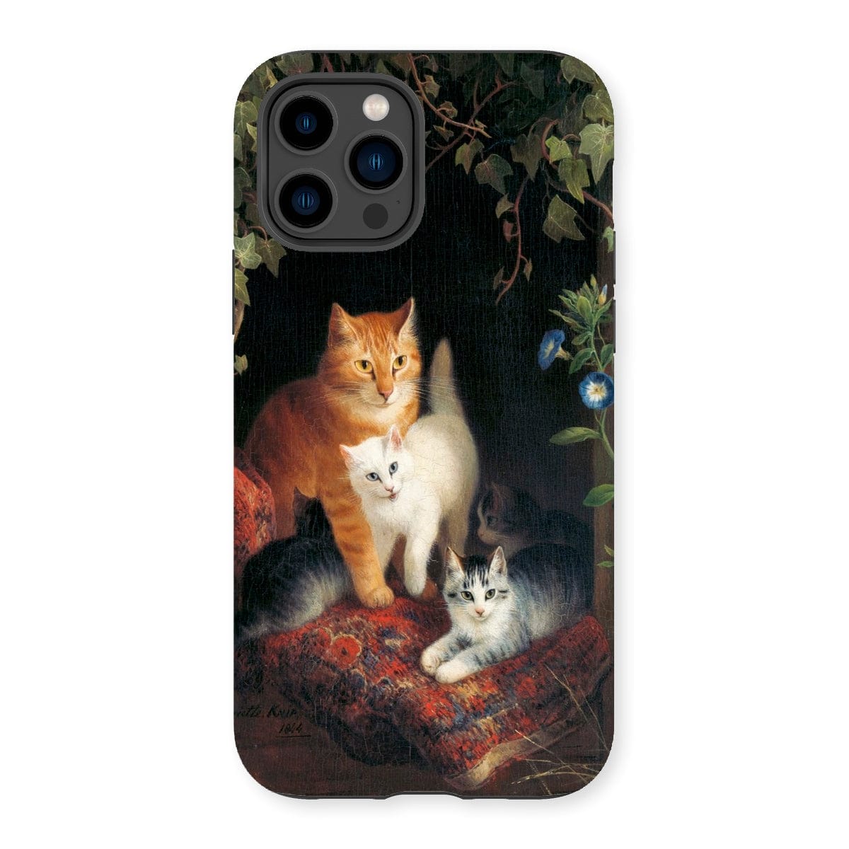 Casezest Mobile Phone Case for iPhone 14 Pro / Gloss Ronner Cat with Kittens Design