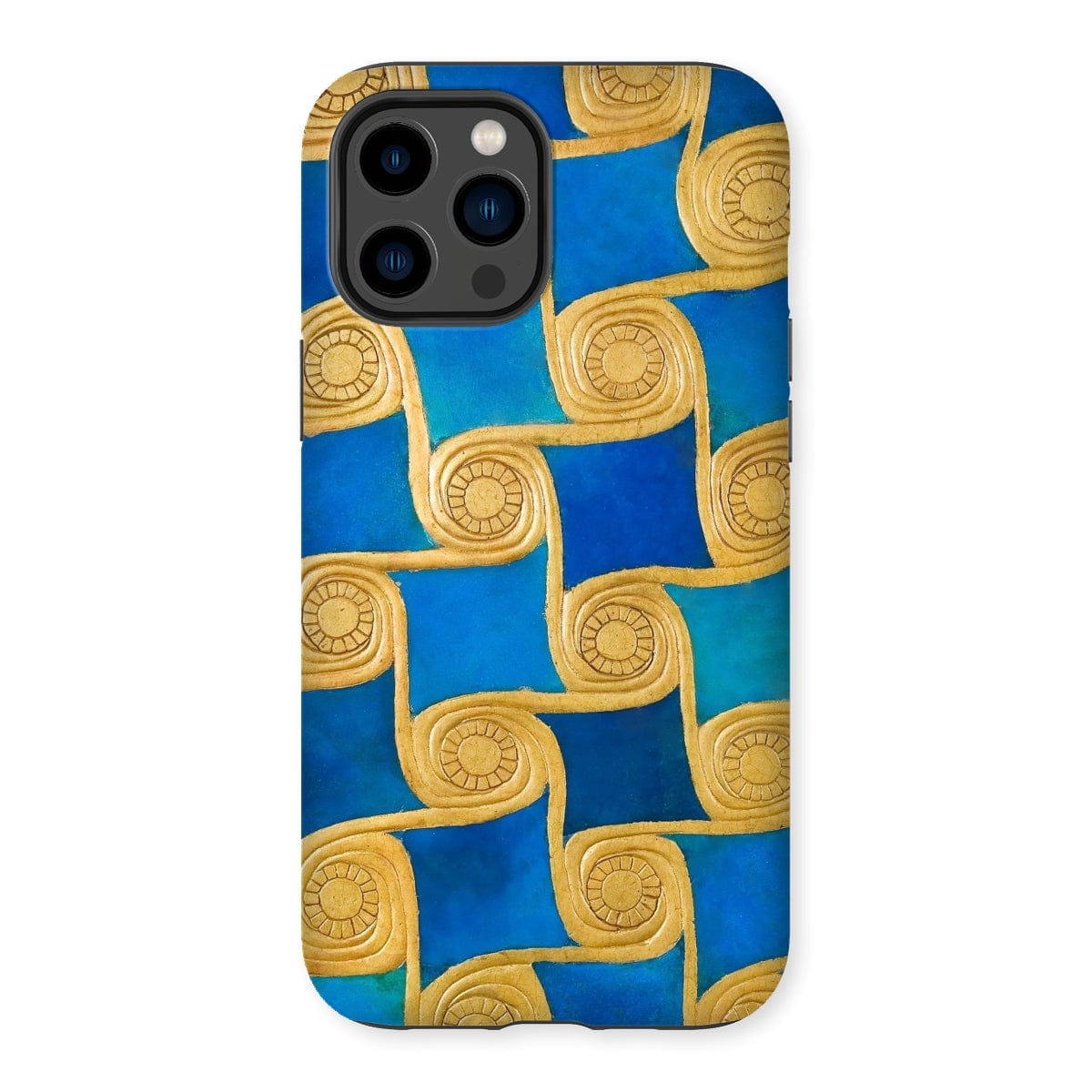 Casezest Mobile Phone Case for iPhone 14 Pro Max / Gloss Gold Swirls Design