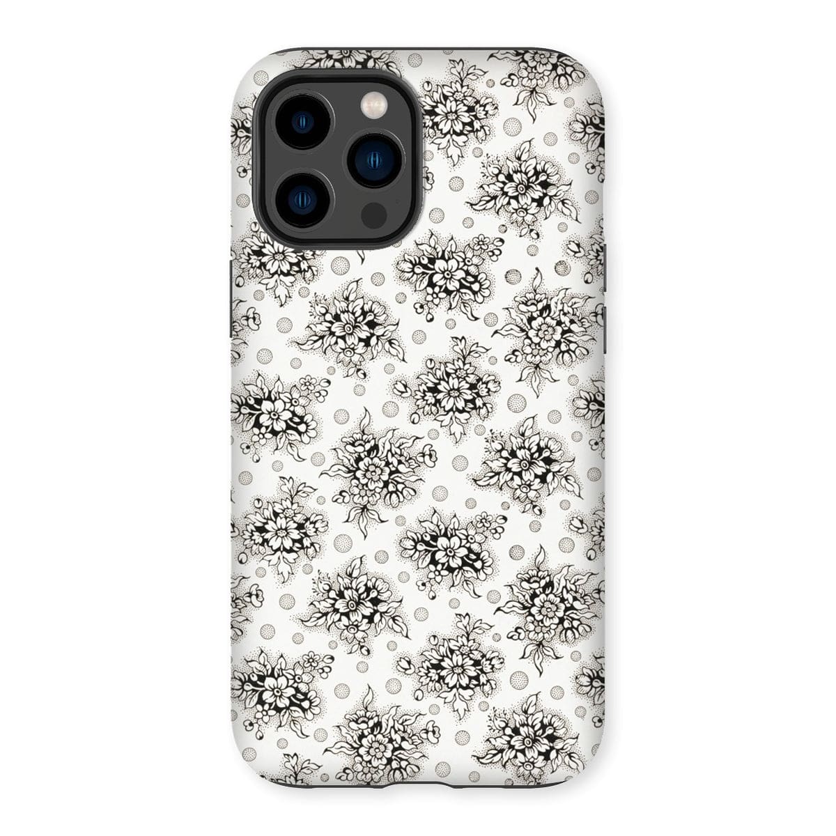 Casezest Mobile Phone Case for iPhone 14 Pro Max / Gloss Monochrome Floral Design