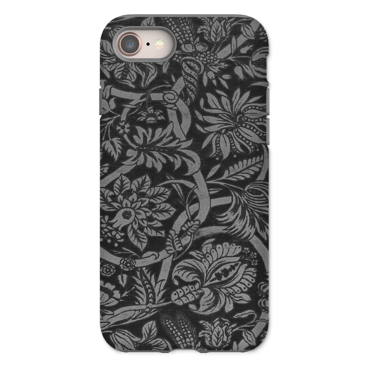 Casezest Mobile Phone Case for iPhone 8 / Gloss Black Floral Design