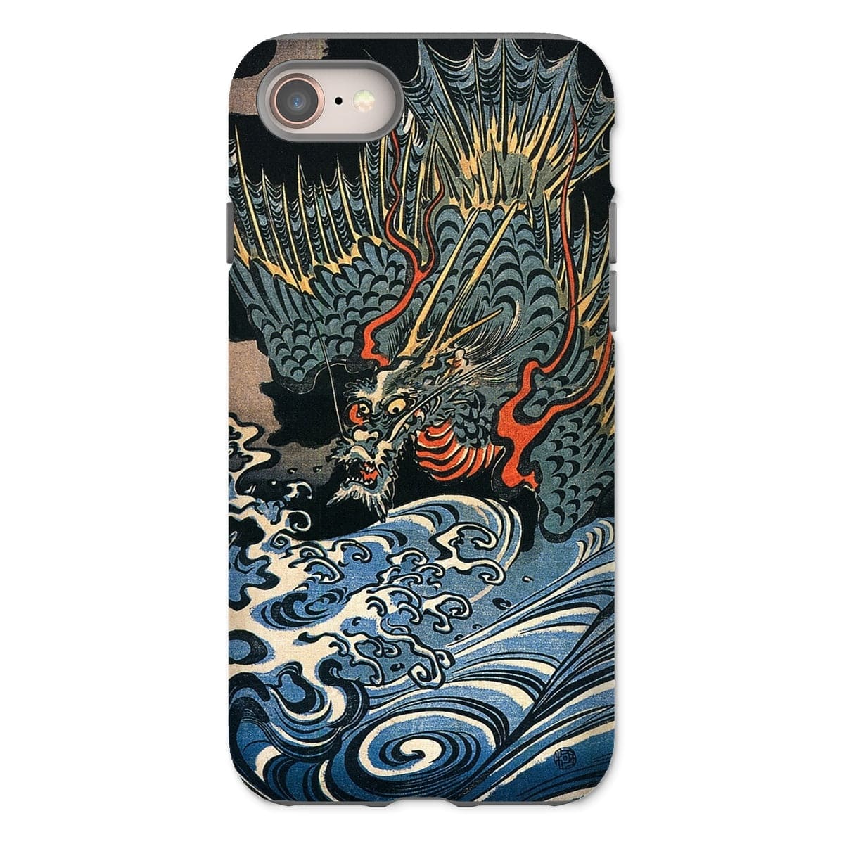 Casezest Mobile Phone Case for iPhone 8 / Gloss Dragon Over Waves Design