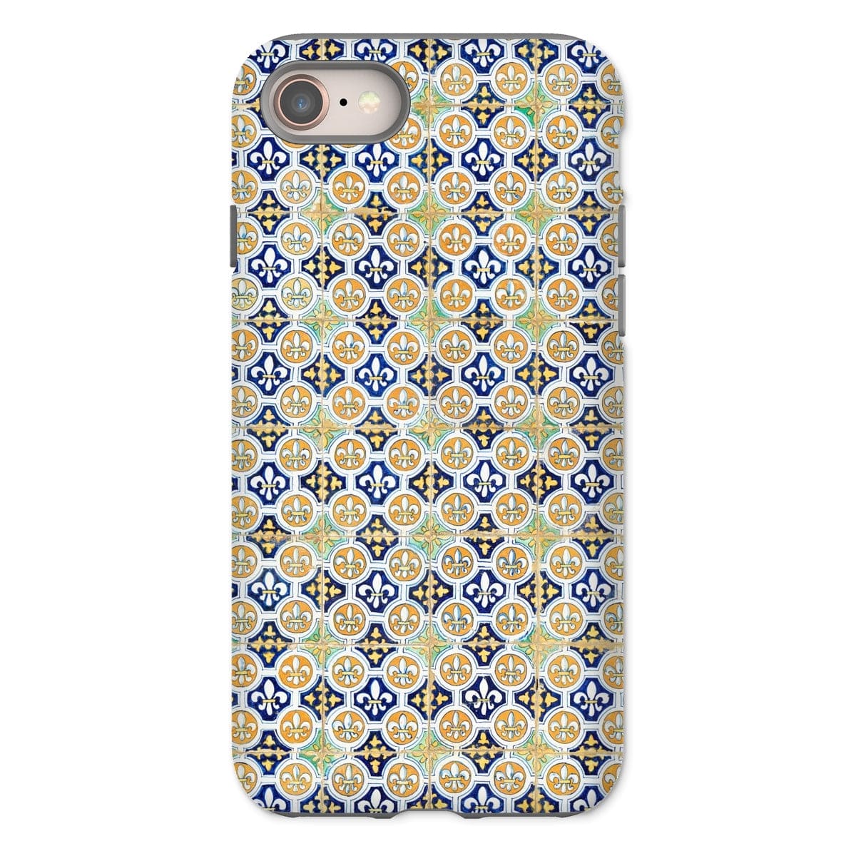 Casezest Mobile Phone Case for iPhone 8 / Gloss French Lily Tile Design