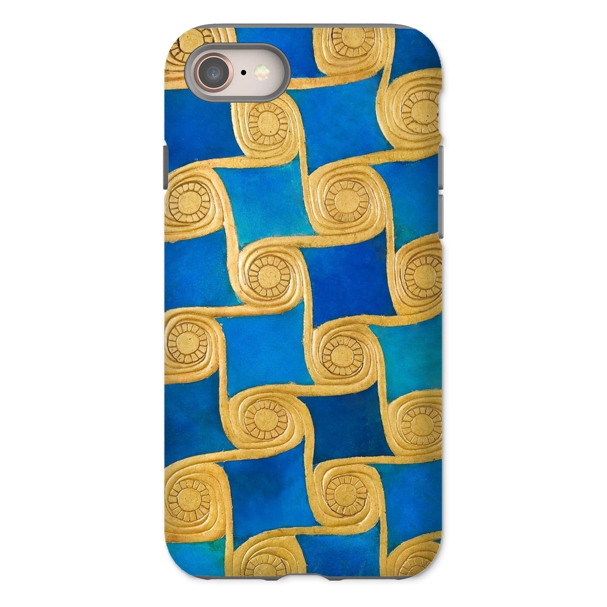 Casezest Mobile Phone Case for iPhone 8 / Gloss Gold Swirls Design