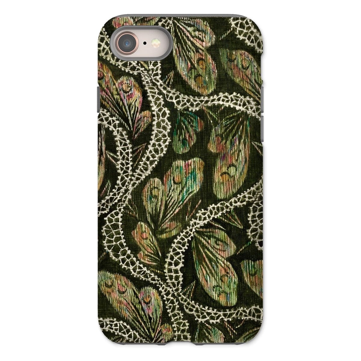 Casezest Mobile Phone Case for iPhone 8 / Gloss Isabelle Green Silk Design