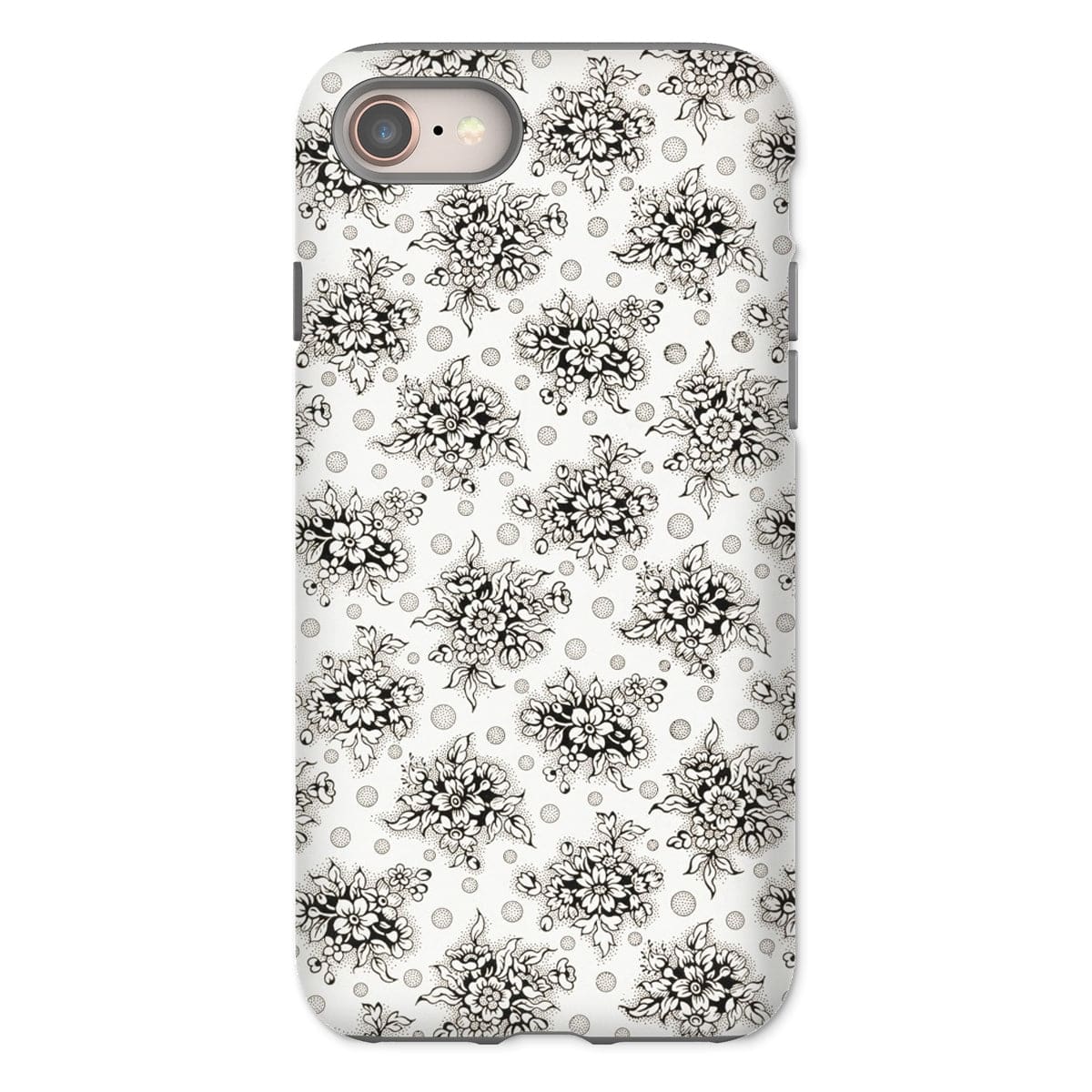 Casezest Mobile Phone Case for iPhone 8 / Gloss Monochrome Floral Design