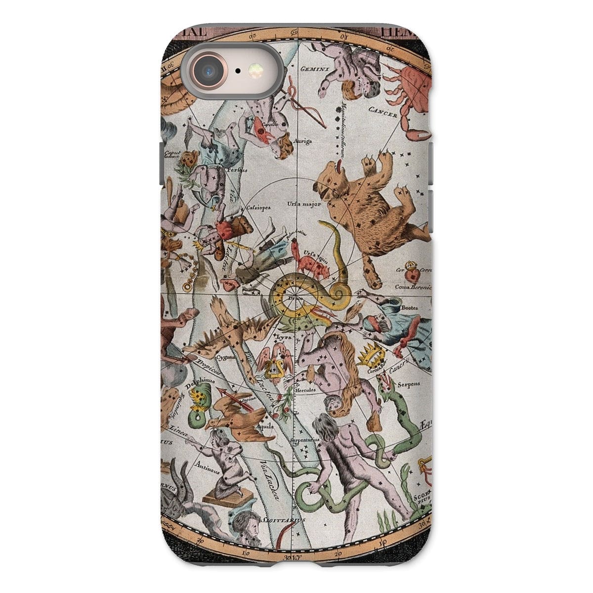 Casezest Mobile Phone Case for iPhone 8 / Gloss Old Constellation Map Design