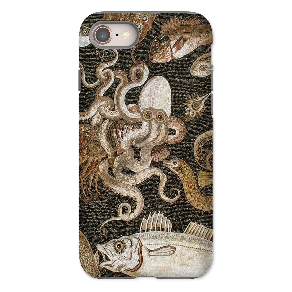 Casezest Mobile Phone Case for iPhone 8 / Gloss Pompeii Sealife Mosaic Design