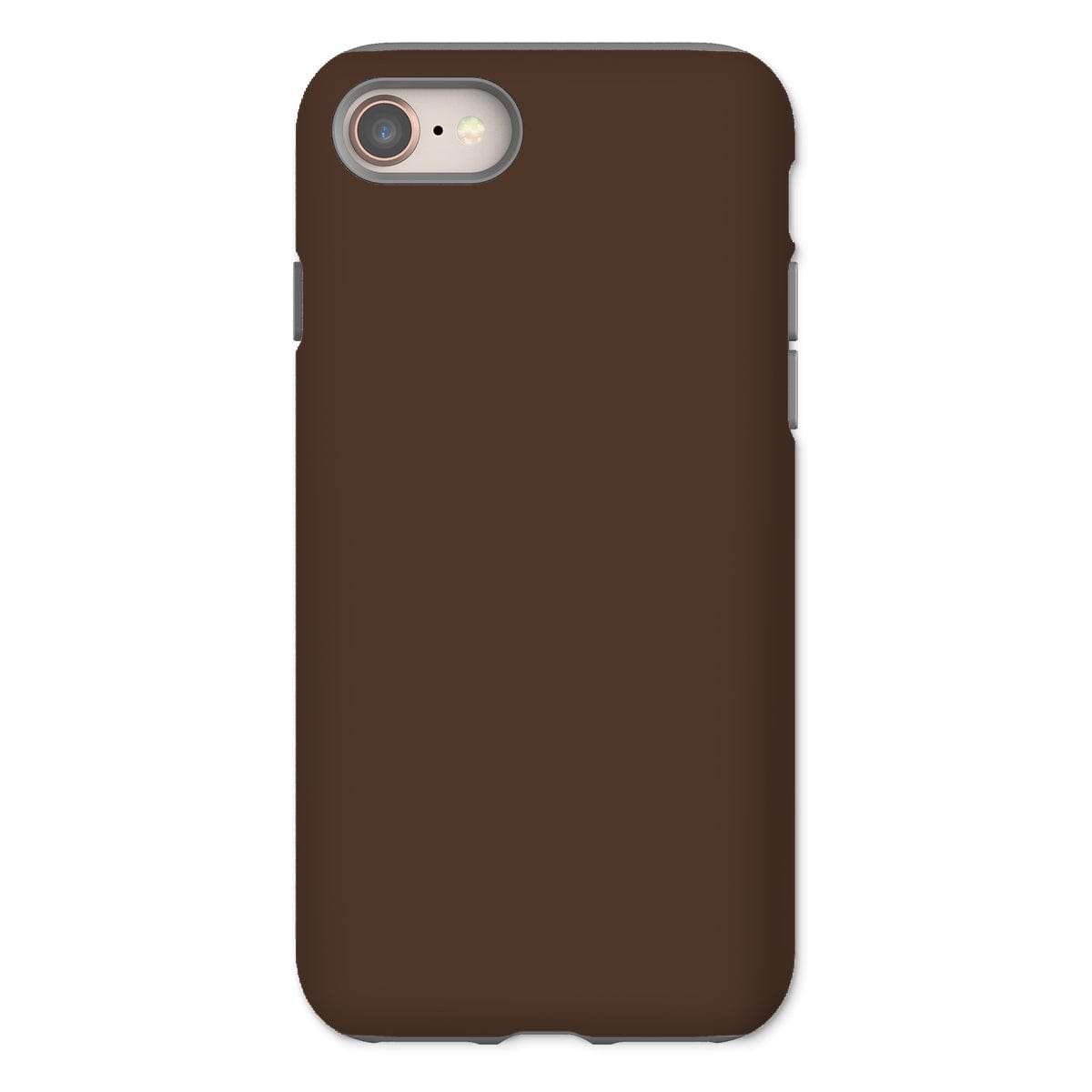 Casezest Mobile Phone Case for iPhone 8 / Gloss Pure Dark Brown Design