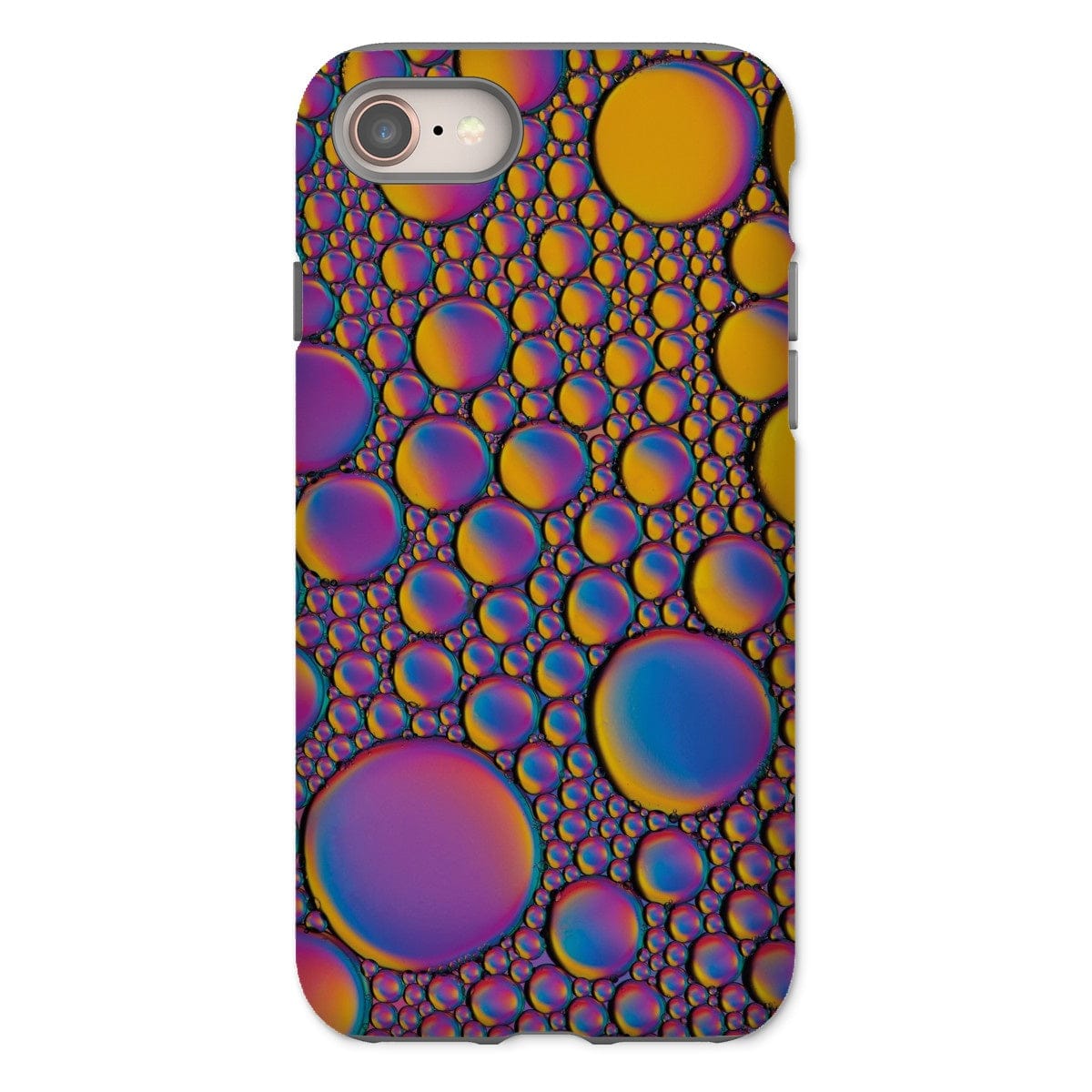 Casezest Mobile Phone Case for iPhone 8 / Gloss Purple Gold Bubble Design