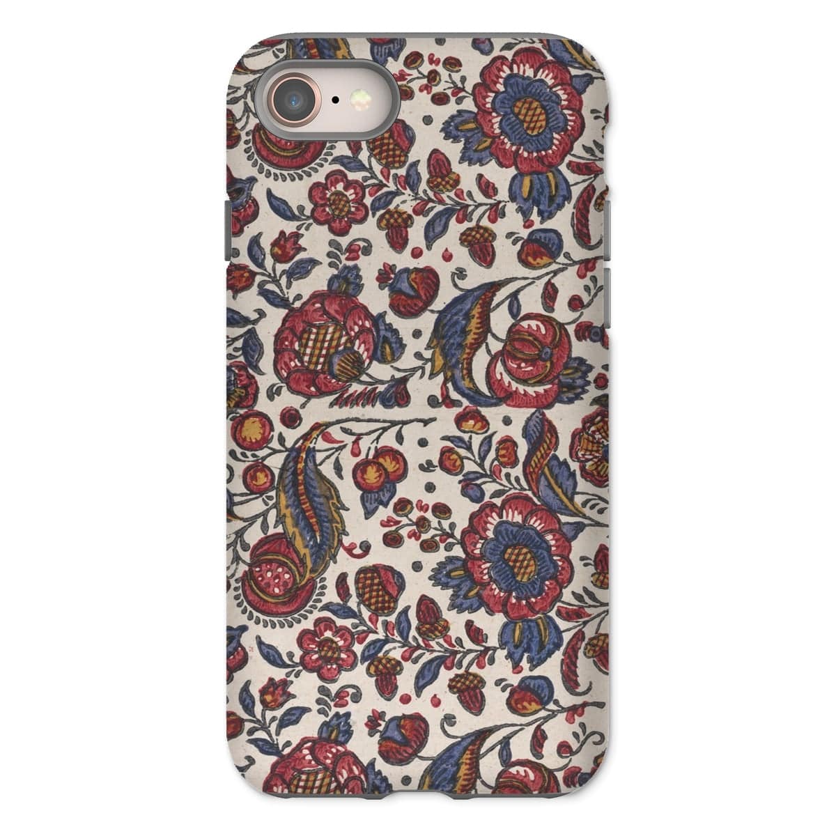 Casezest Mobile Phone Case for iPhone 8 / Gloss Red Blue and Yellow Flowers Design