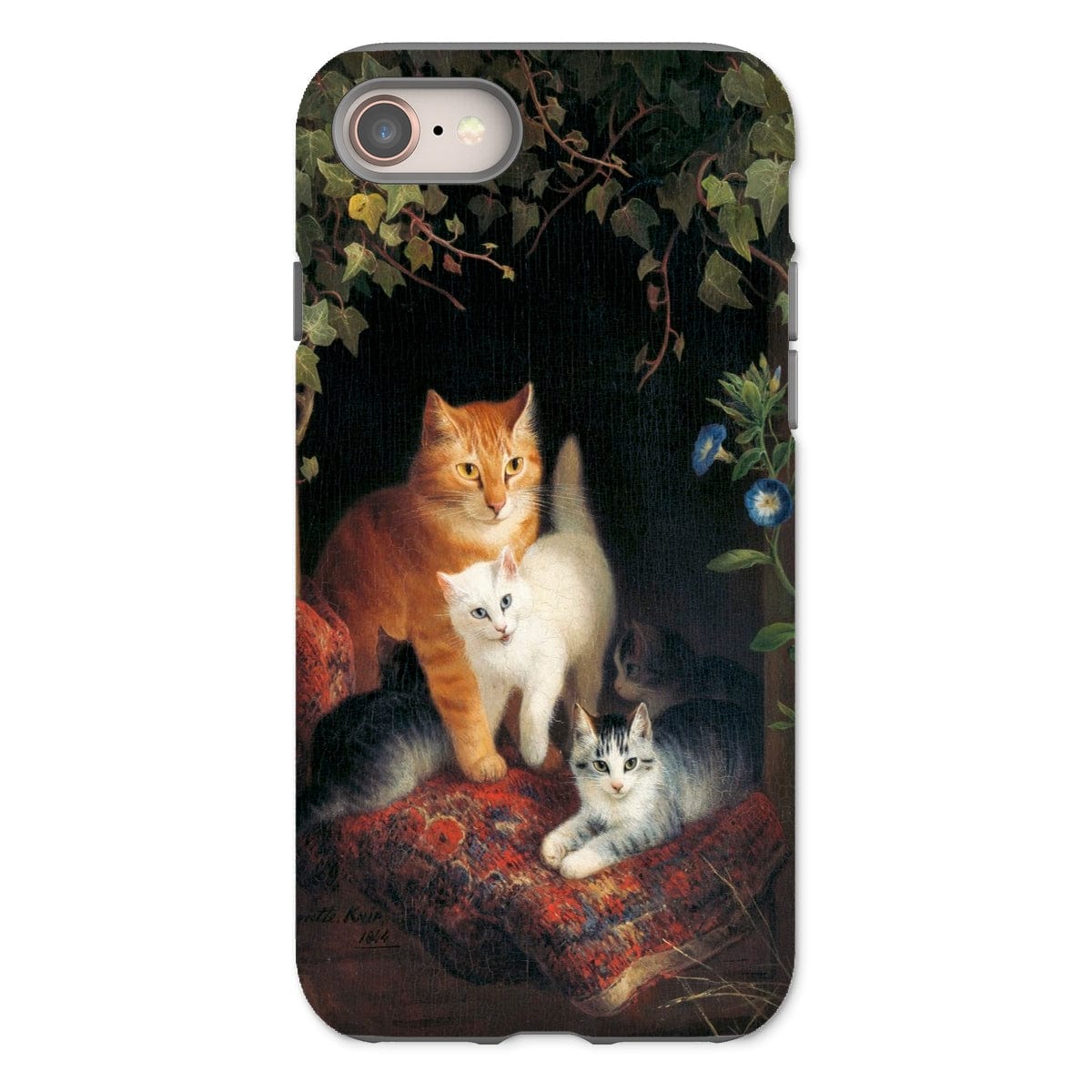 Casezest Mobile Phone Case for iPhone 8 / Gloss Ronner Cat with Kittens Design