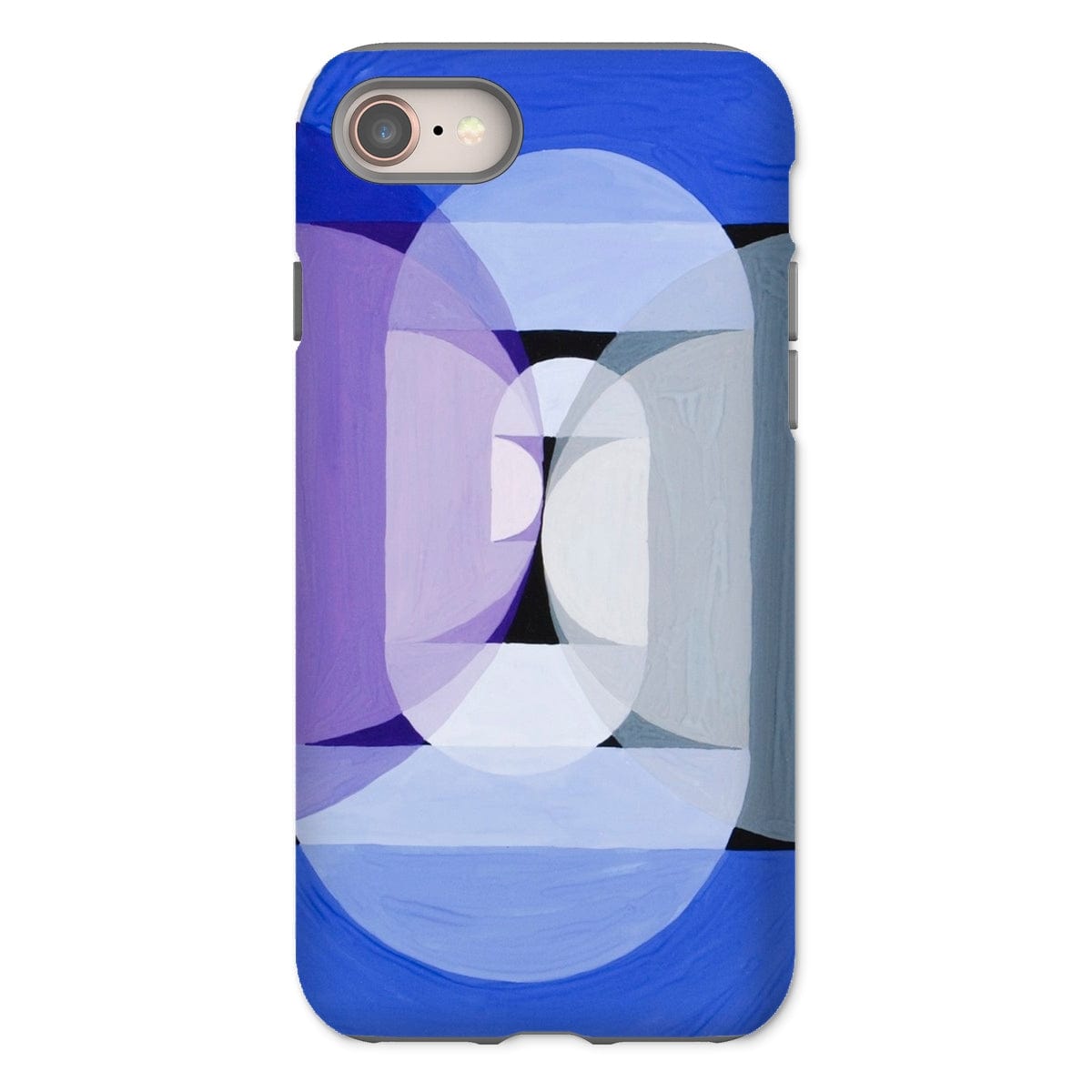 Casezest Mobile Phone Case for iPhone 8 / Gloss Schillinger Blue Gray Violet Wheel Design