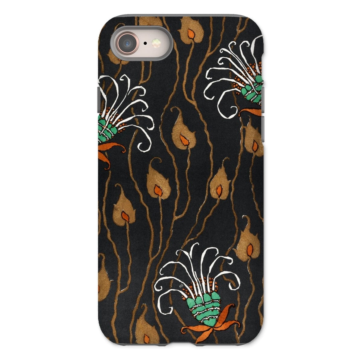 Casezest Mobile Phone Case for iPhone 8 / Gloss Séguy Dark Deco Flower Design