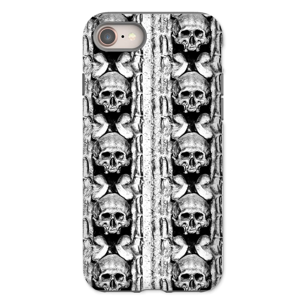 Casezest Mobile Phone Case for iPhone 8 / Gloss Skull Row Design