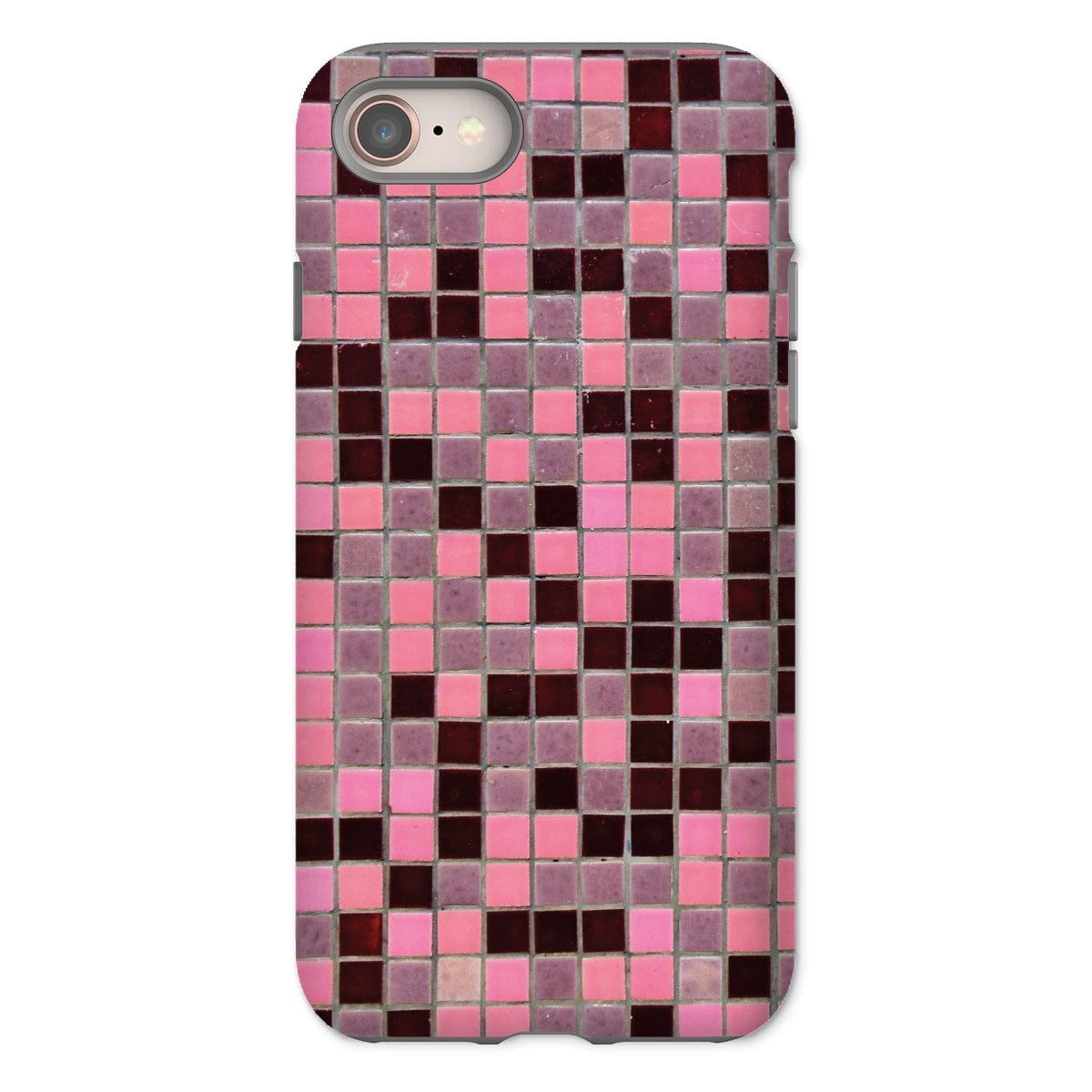 Casezest Mobile Phone Case for iPhone 8 / Gloss Small Old Pink Tile Design