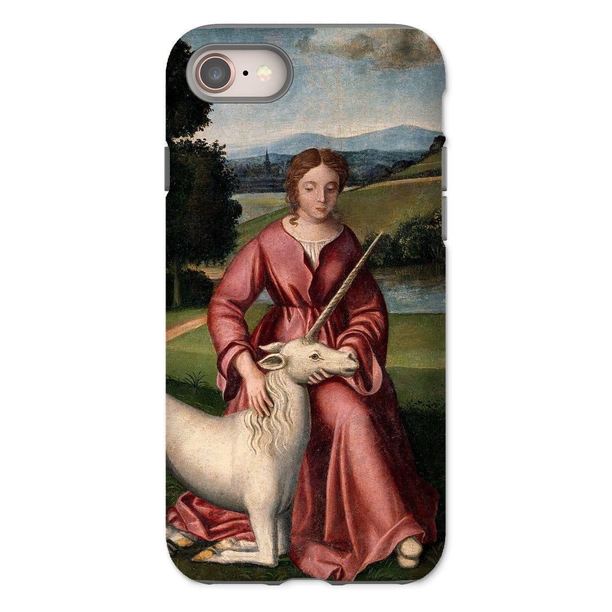 Casezest Mobile Phone Case for iPhone 8 / Gloss Woman and Unicorn Design