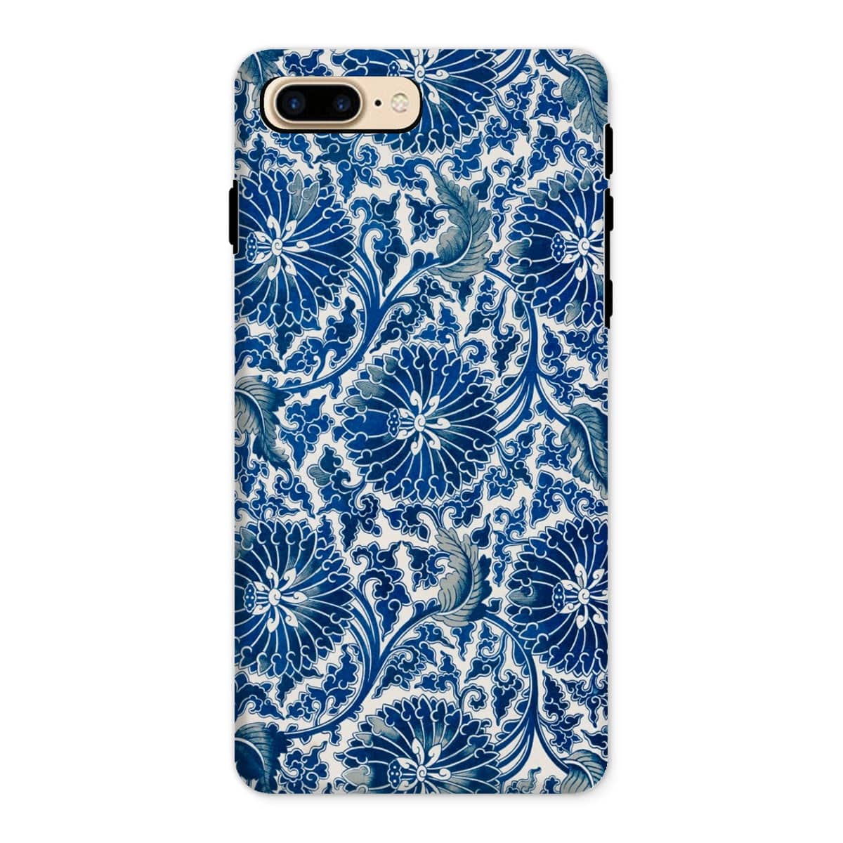 Casezest Mobile Phone Case for iPhone 8 Plus / Gloss Blue Ornamental Floral Design