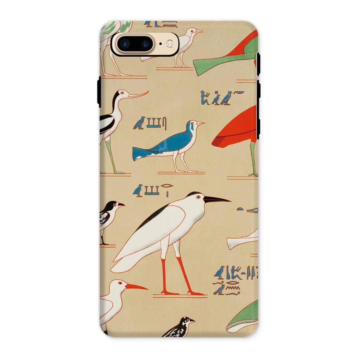 Casezest Mobile Phone Case for iPhone 8 Plus / Gloss Champollion Egyptian Birds Design