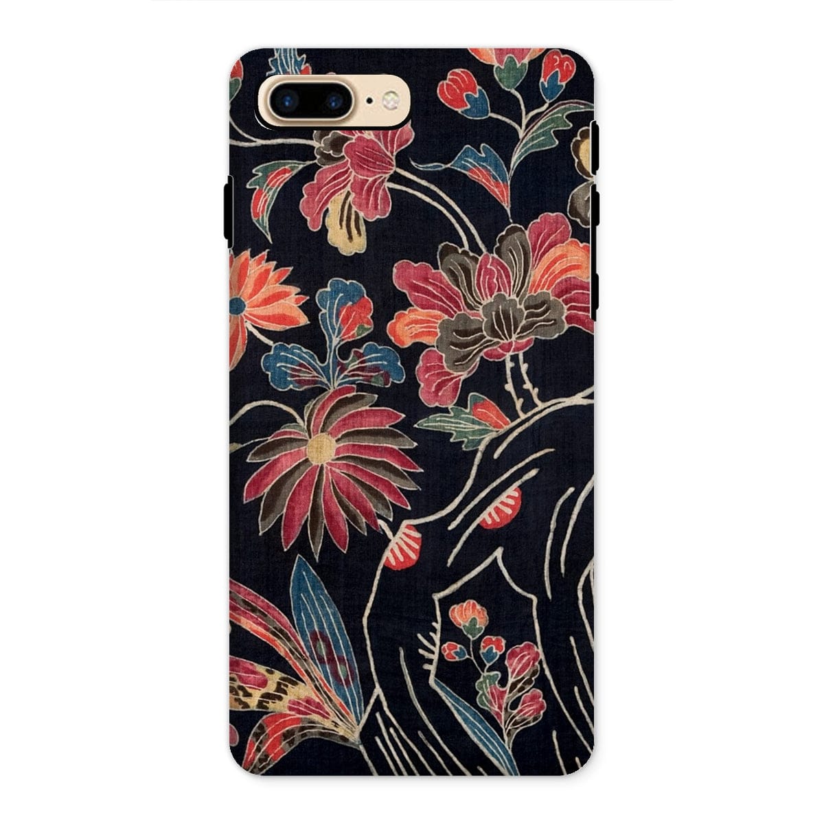 Casezest Mobile Phone Case for iPhone 8 Plus / Gloss Dark Floral Uchikui Design