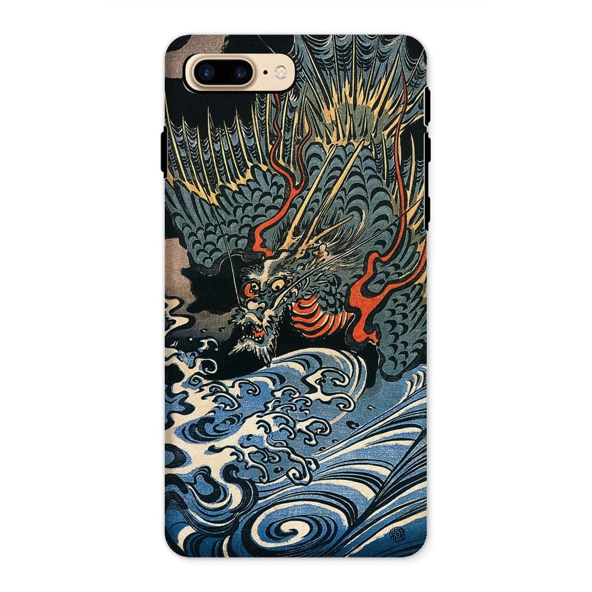 Casezest Mobile Phone Case for iPhone 8 Plus / Gloss Dragon Over Waves Design