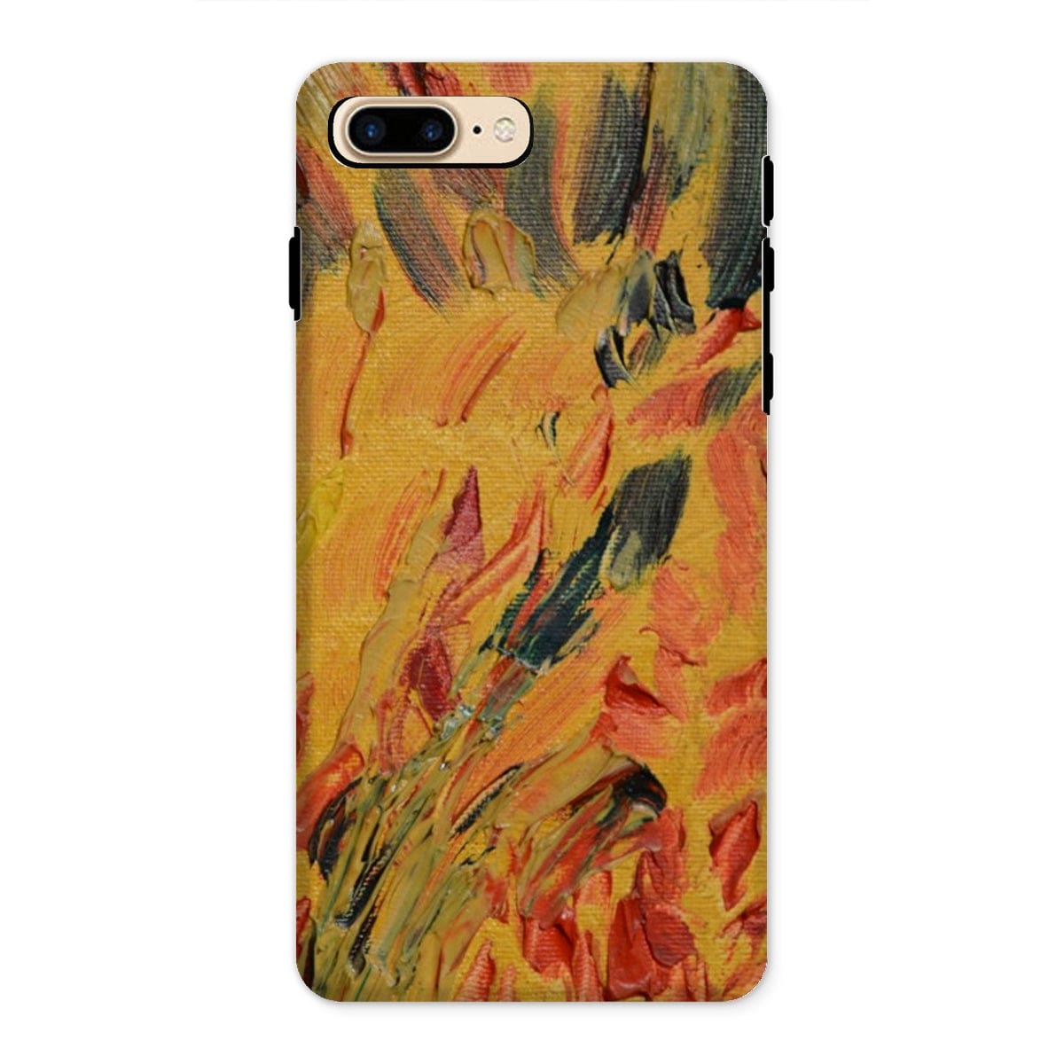 Casezest Mobile Phone Case for iPhone 8 Plus / Gloss Gold Brush Texture Design