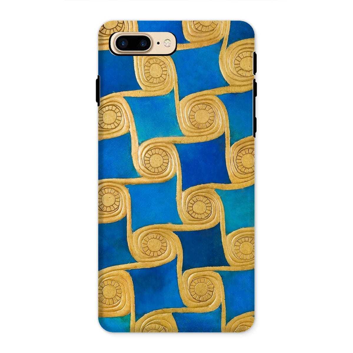 Casezest Mobile Phone Case for iPhone 8 Plus / Gloss Gold Swirls Design