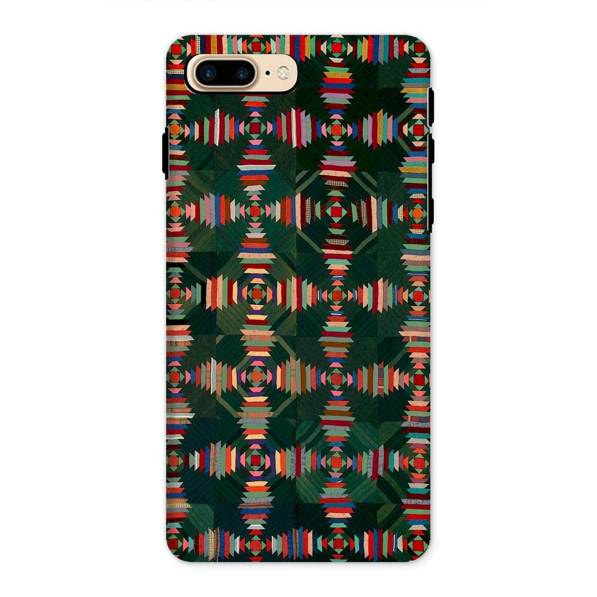 Casezest Mobile Phone Case for iPhone 8 Plus / Gloss Green Woven Quilt Design