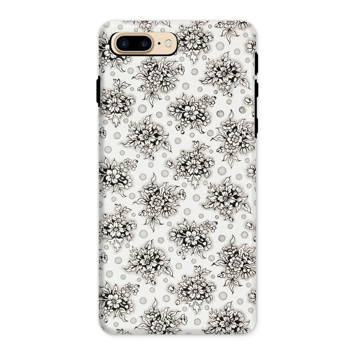 Casezest Mobile Phone Case for iPhone 8 Plus / Gloss Monochrome Floral Design