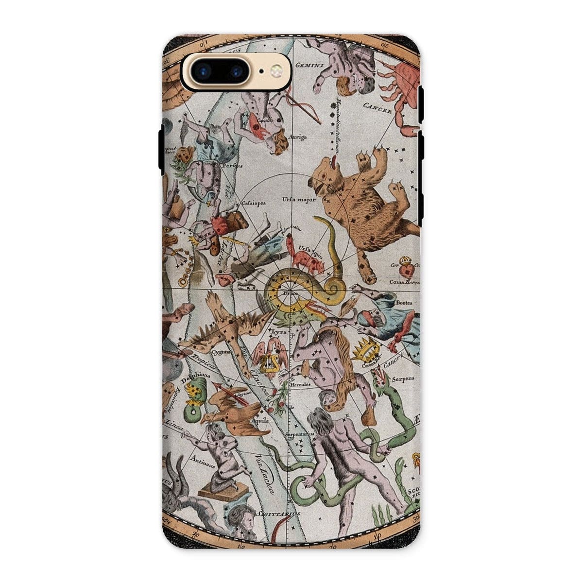 Casezest Mobile Phone Case for iPhone 8 Plus / Gloss Old Constellation Map Design