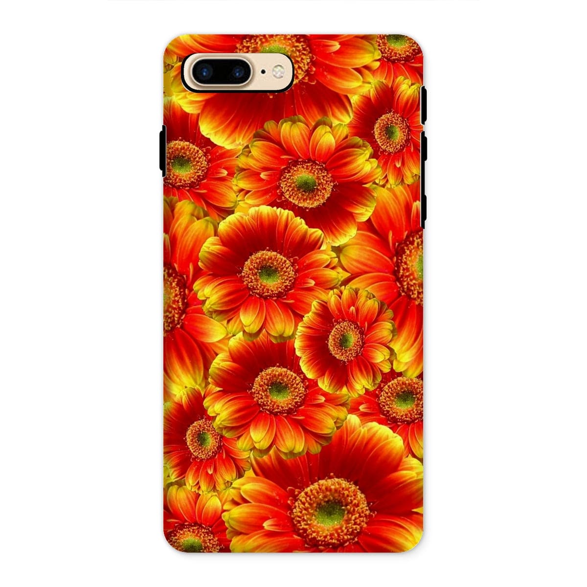 Casezest Mobile Phone Case for iPhone 8 Plus / Gloss Orange Gerbera Design