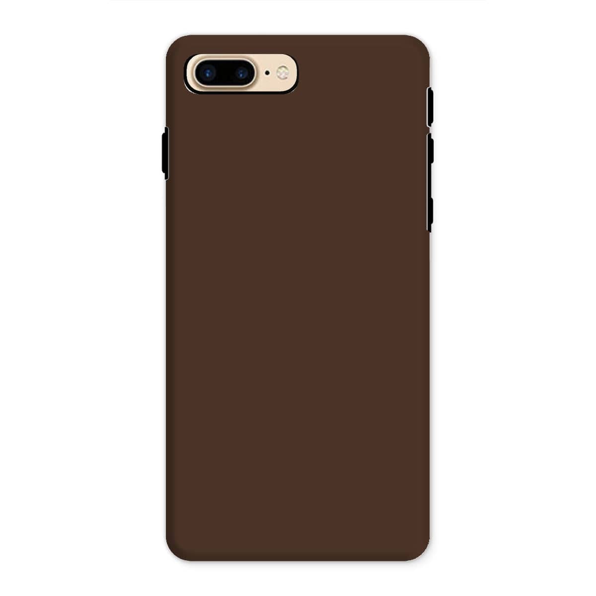 Casezest Mobile Phone Case for iPhone 8 Plus / Gloss Pure Dark Brown Design