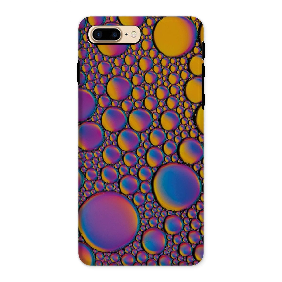 Casezest Mobile Phone Case for iPhone 8 Plus / Gloss Purple Gold Bubble Design