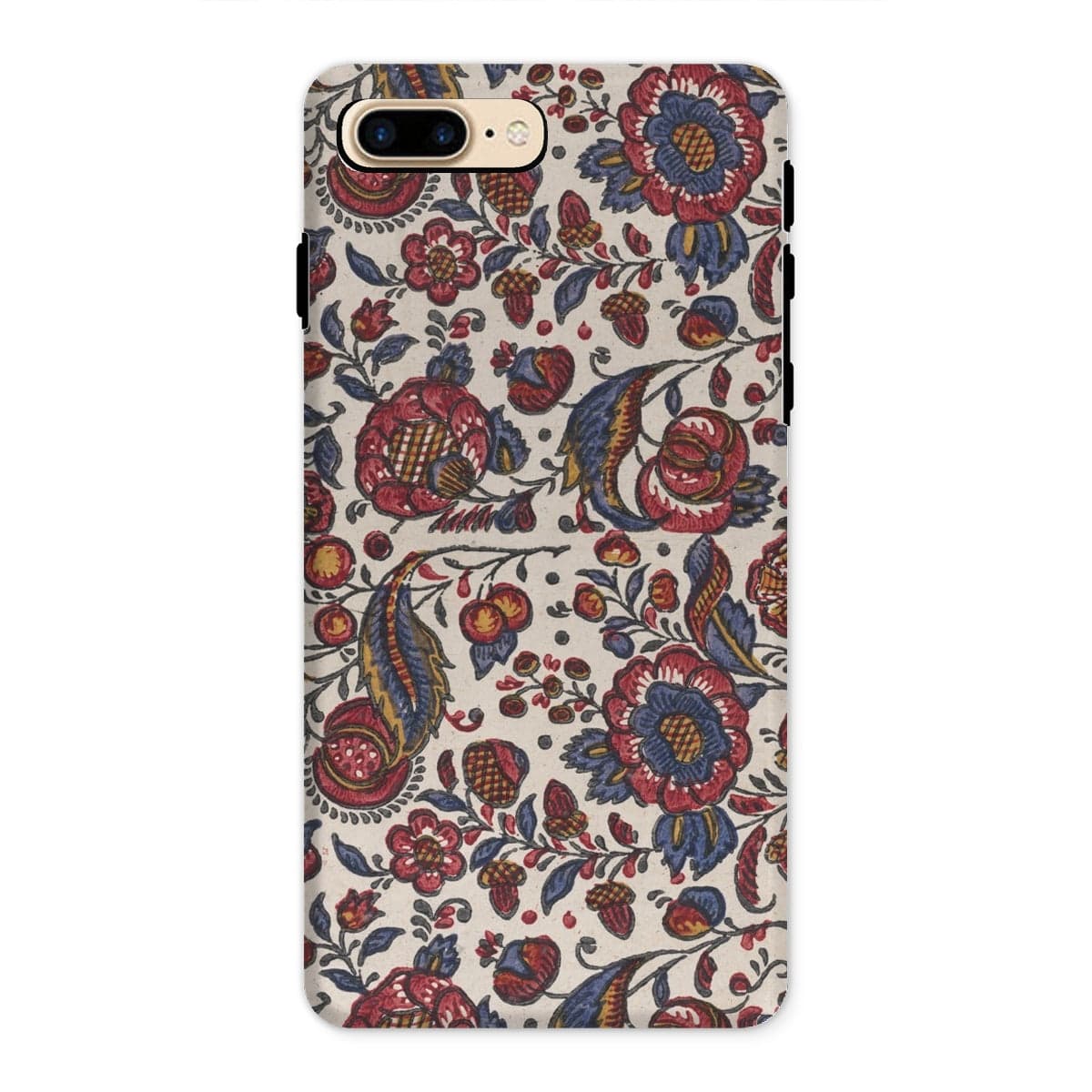 Casezest Mobile Phone Case for iPhone 8 Plus / Gloss Red Blue and Yellow Flowers Design