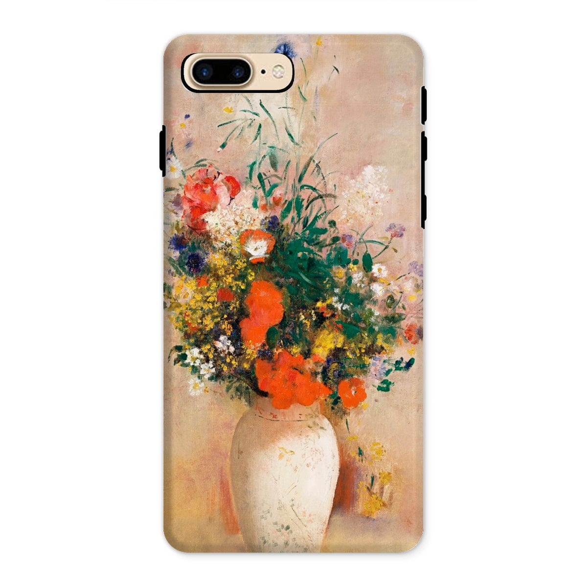 Casezest Mobile Phone Case for iPhone 8 Plus / Gloss Redon Vase of Flowers Design