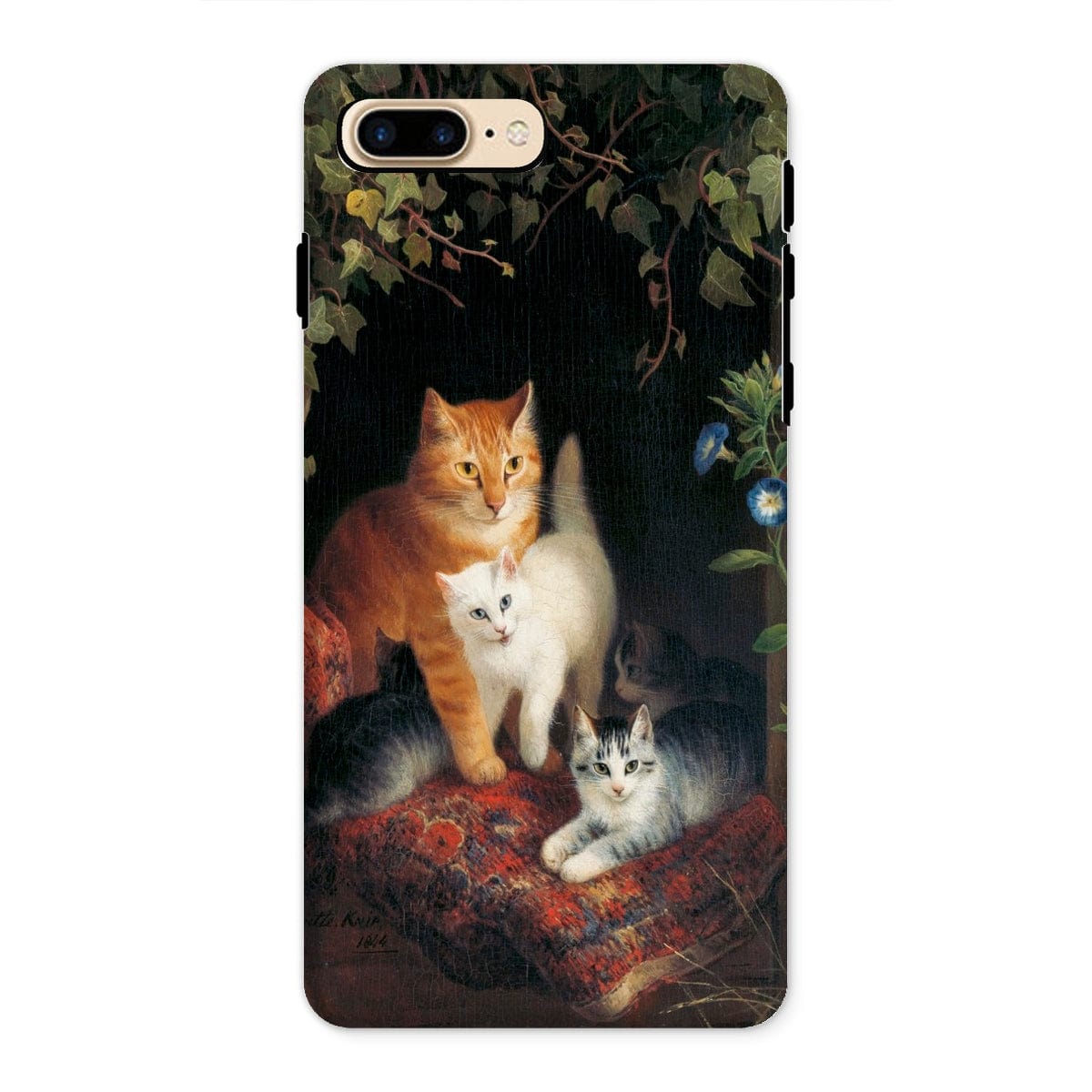 Casezest Mobile Phone Case for iPhone 8 Plus / Gloss Ronner Cat with Kittens Design