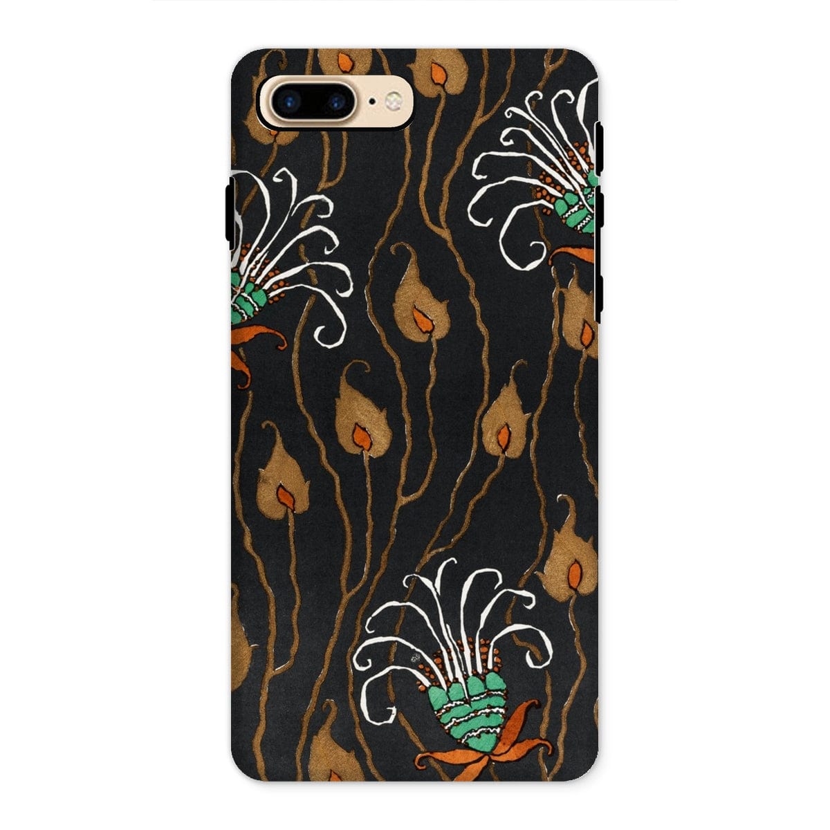 Casezest Mobile Phone Case for iPhone 8 Plus / Gloss Séguy Dark Deco Flower Design