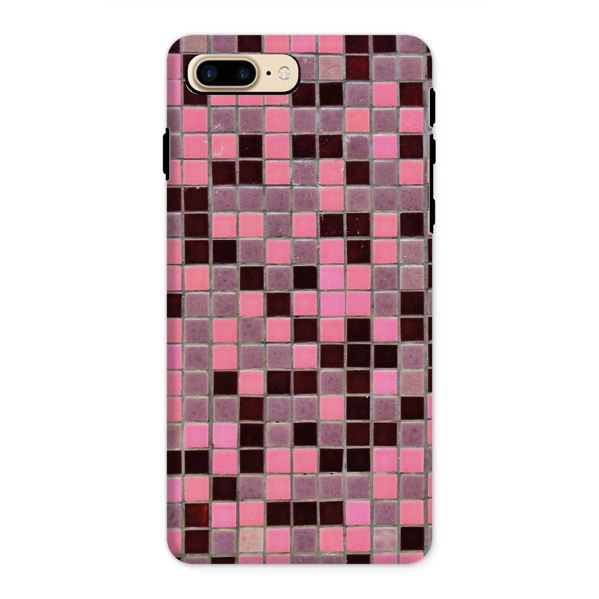 Casezest Mobile Phone Case for iPhone 8 Plus / Gloss Small Old Pink Tile Design