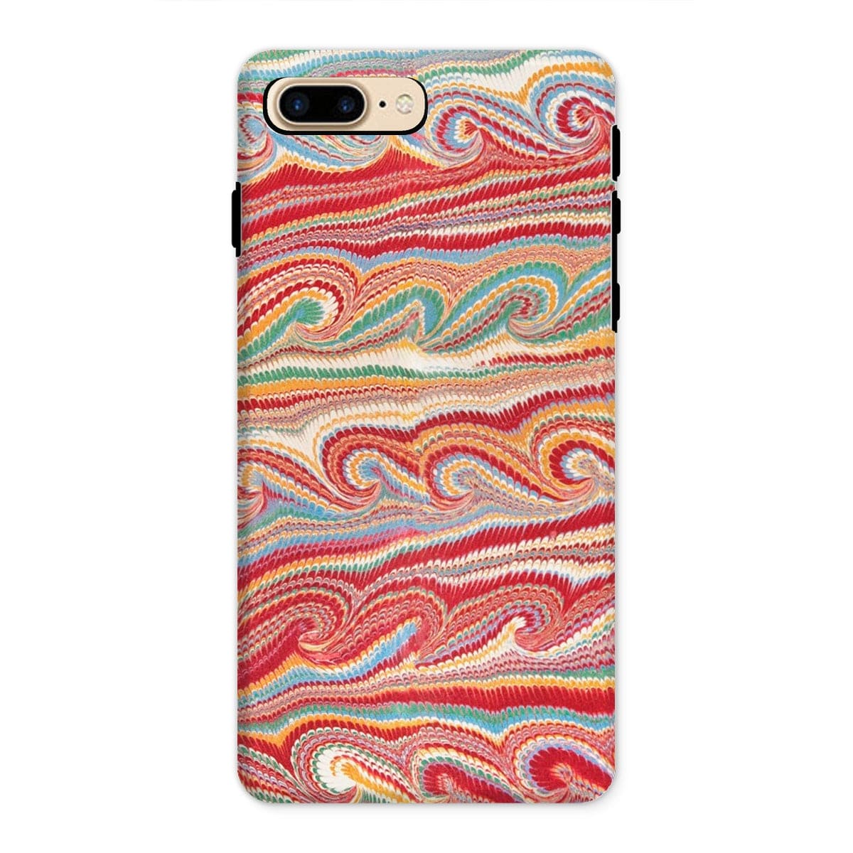 Casezest Mobile Phone Case for iPhone 8 Plus / Gloss Watteau Endpaper Design