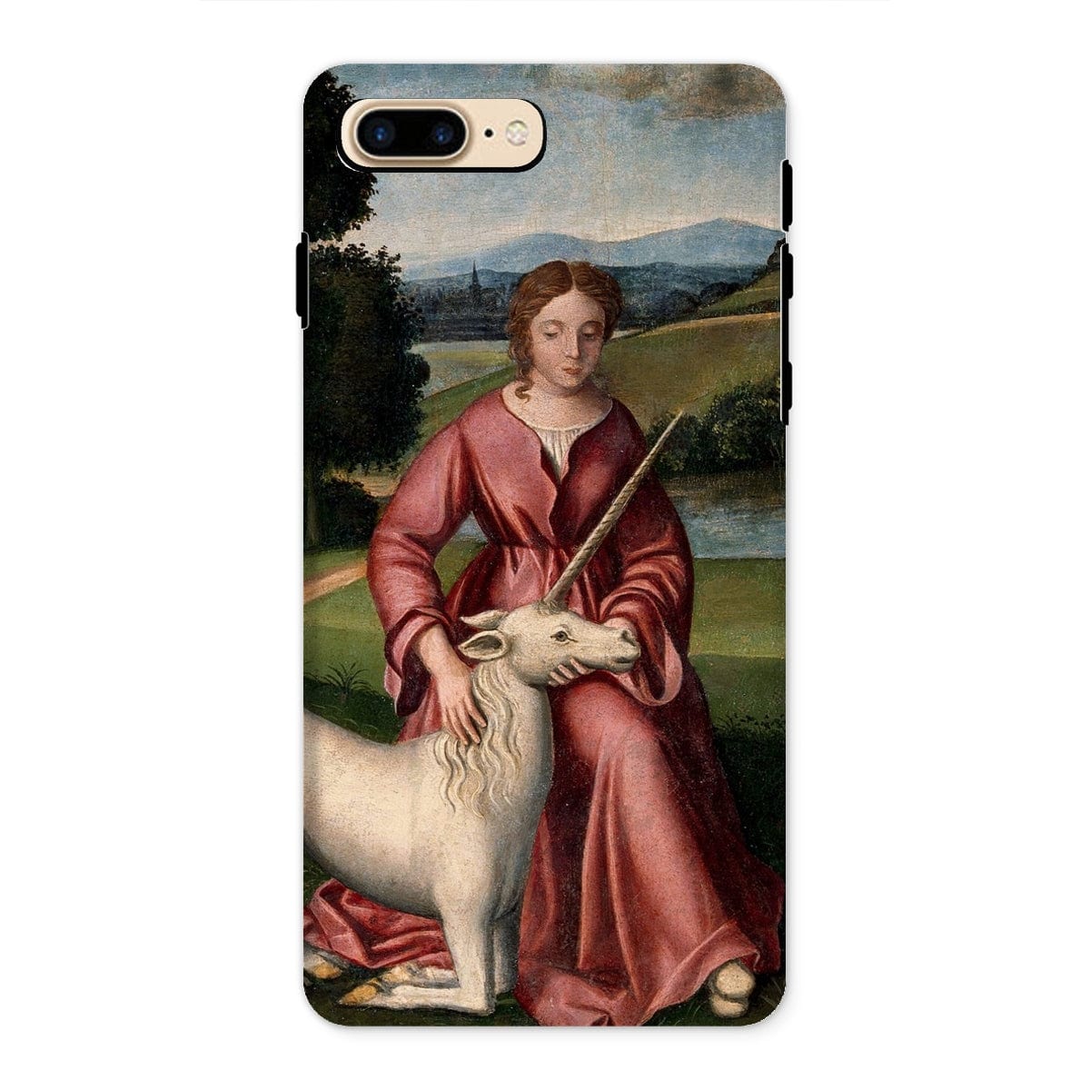 Casezest Mobile Phone Case for iPhone 8 Plus / Gloss Woman and Unicorn Design