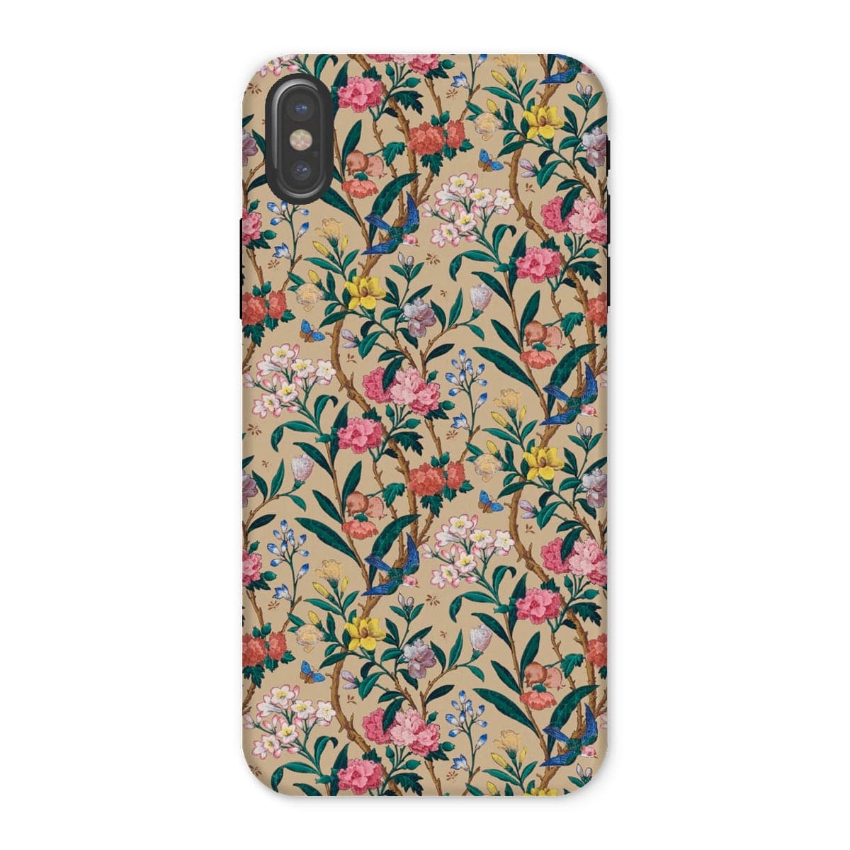 Casezest Mobile Phone Case for iPhone X / Gloss Birds and Butterflies Floral Design