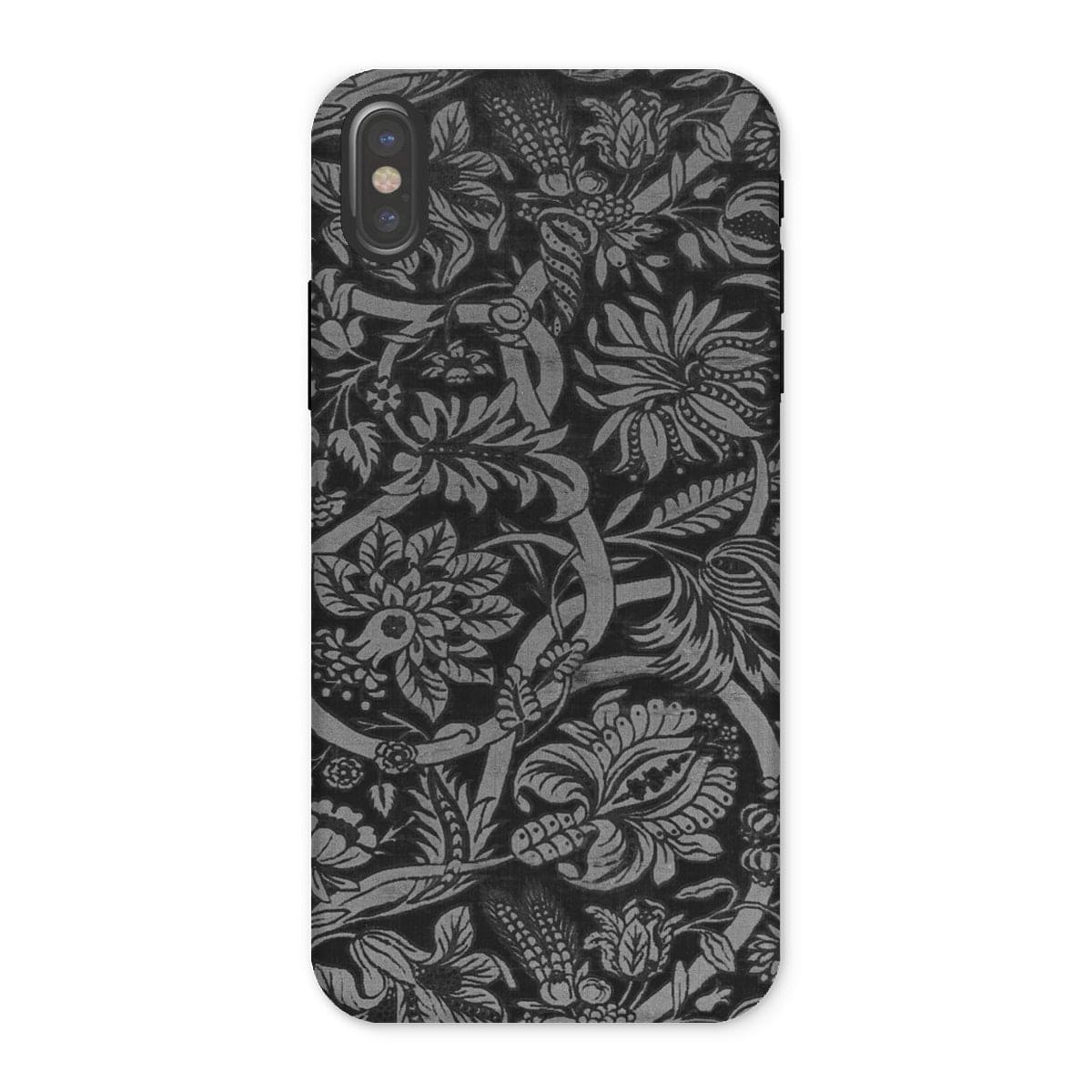 Casezest Mobile Phone Case for iPhone X / Gloss Black Floral Design