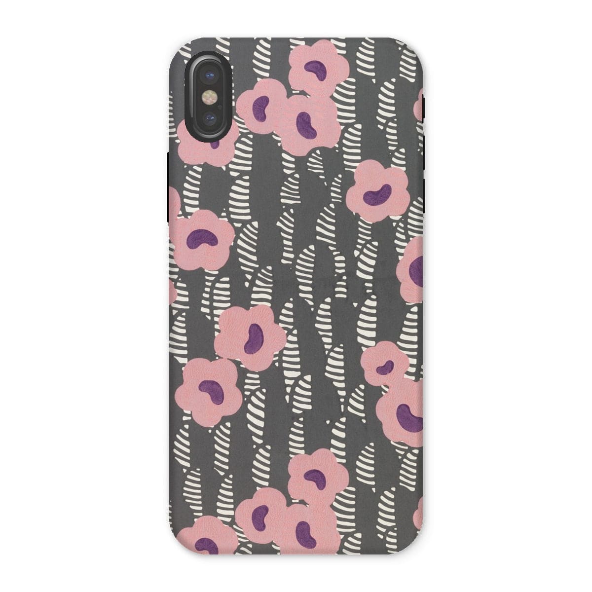 Casezest Mobile Phone Case for iPhone X / Gloss Crevel Flower Sidewall Design